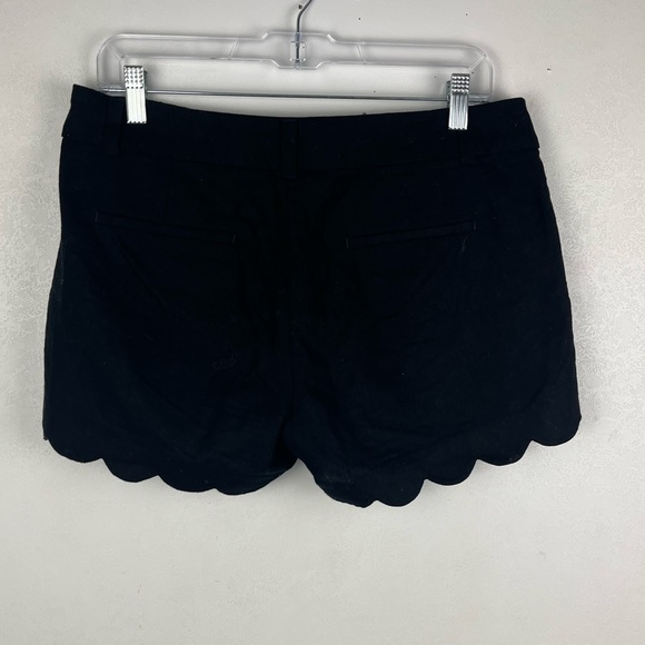 J.Crew 4” Linen Cotton Scalloped Hem Shorts Black 6 - Picture 4 of 10